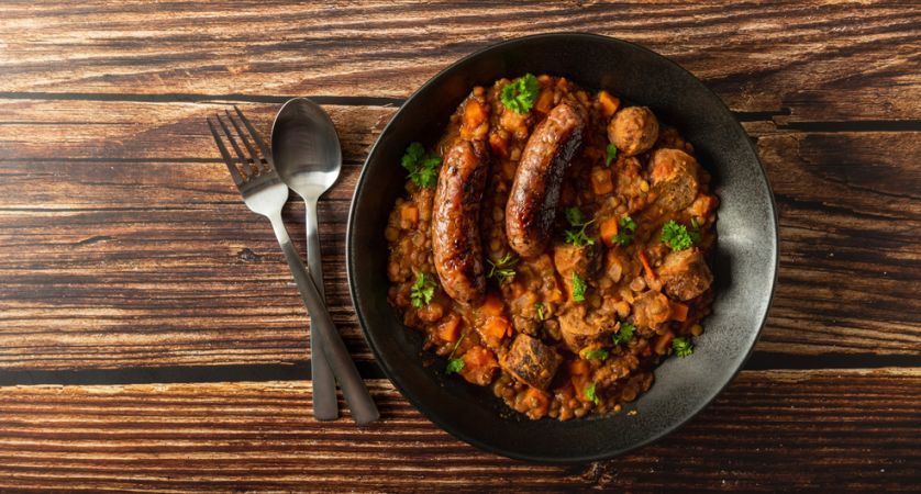 Ricetta lenticchie e salsiccia
