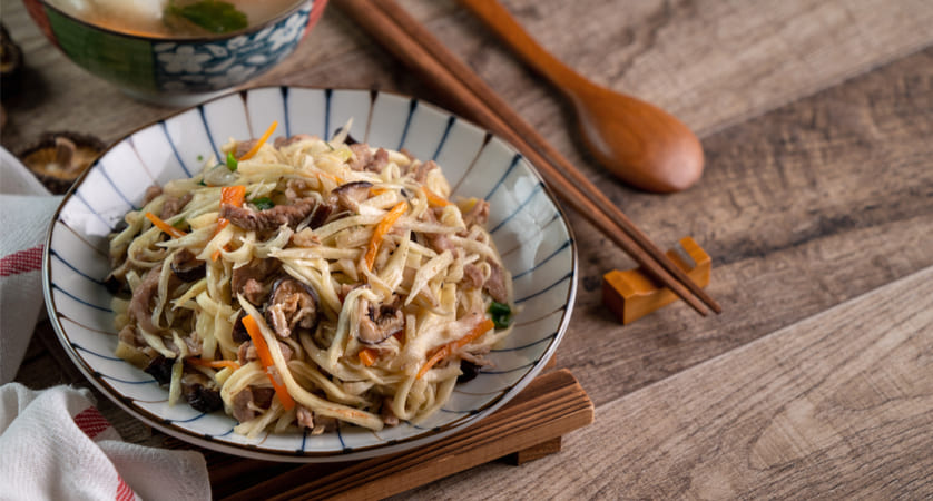 Ricetta manzo, funghi e bambù