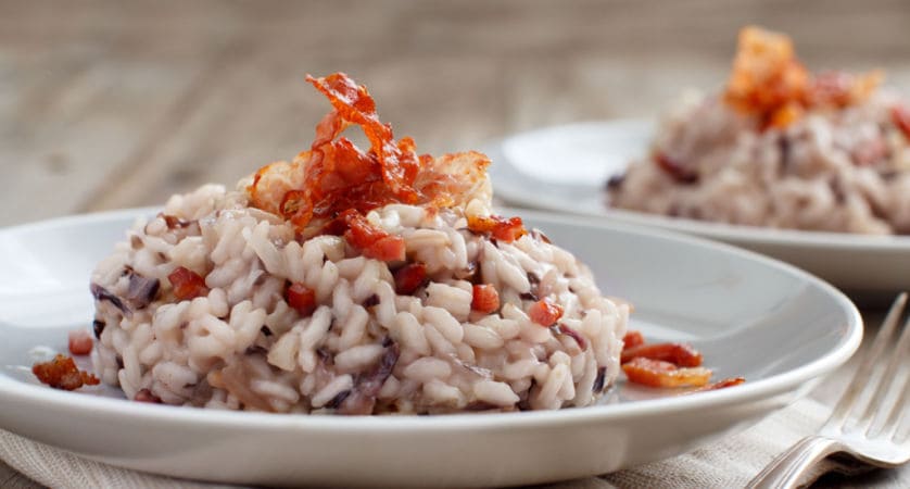 Risotto radicchio e guanciale